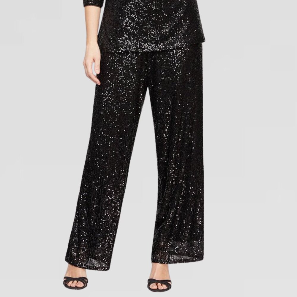 alexevenings.com Regular - Straight Leg Sequin Pant Size XLBLACK / XL